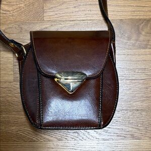 Vintage Brown Leather Crossbody Bag